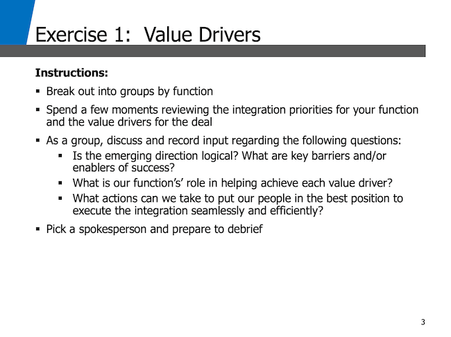 Exercise 1: Value Drivers