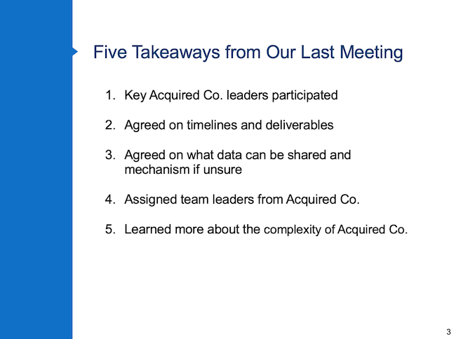 Five Takeaways from Our Last Meeting