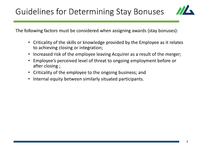Guidelines for Determining Stay Bonuses
