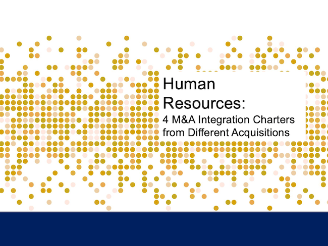 Human Resources: 4 M&A Integration Charters from Different Acquisitions