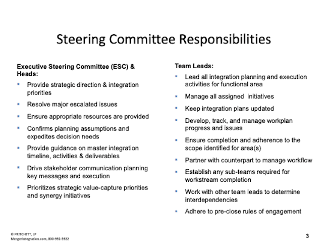 Steering Committee Responsibilities