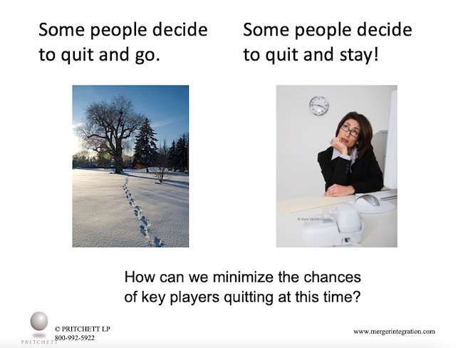 How can we minimize the chances of key players quitting at this time?