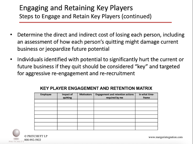 Steps to Engage and Retain Key Players (continued)