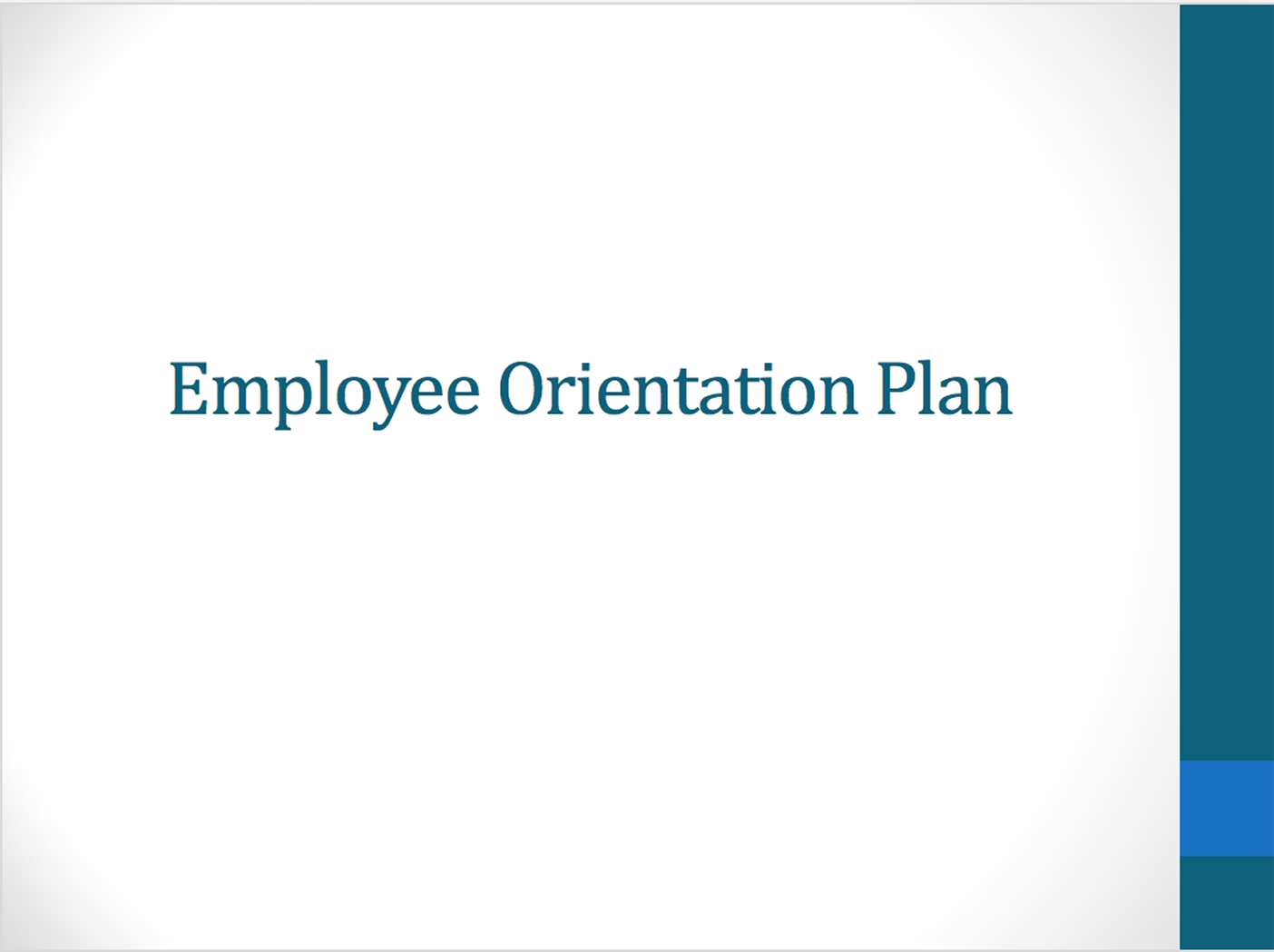 Employee Orientation Plan