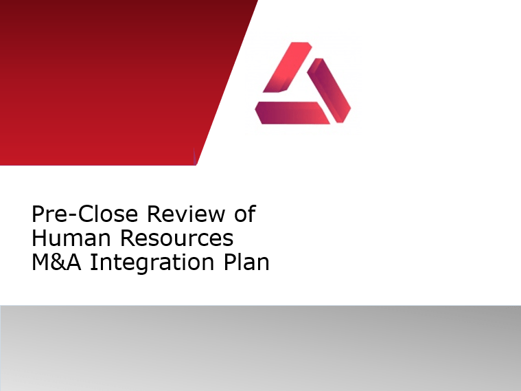 Human Resources  M&A Integration Plan 