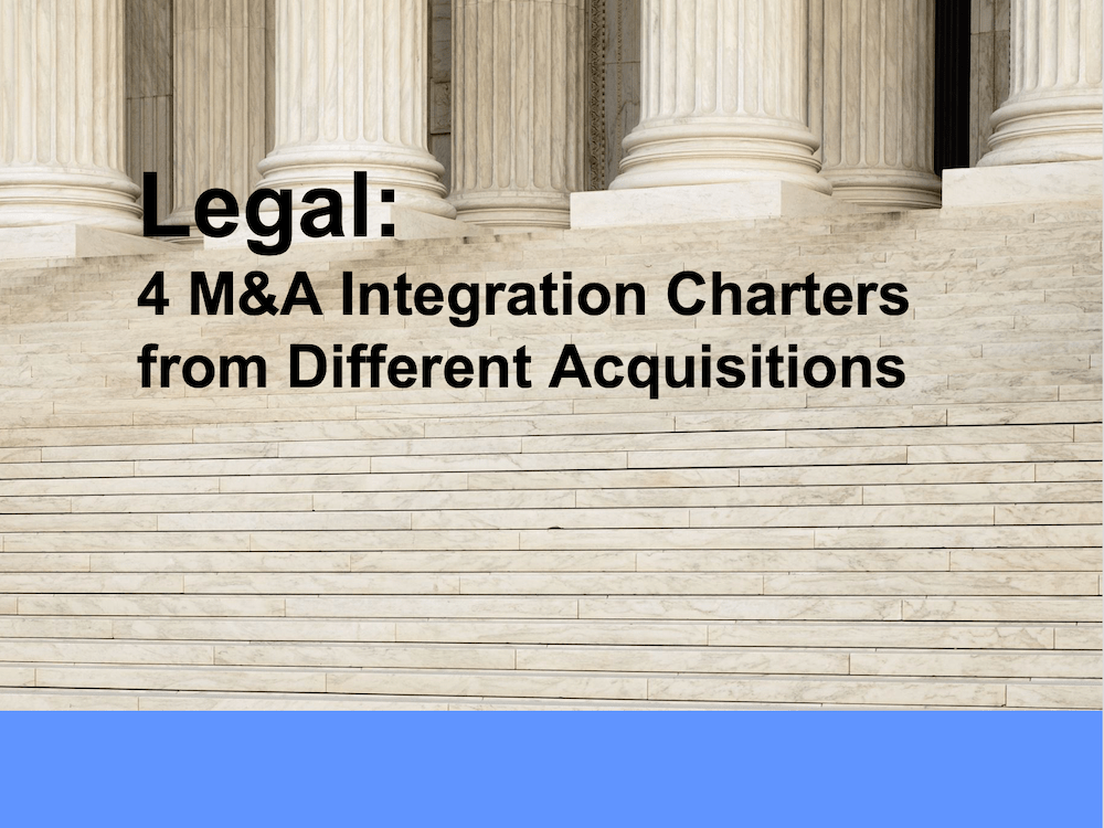 Legal: Charters from 4 Different M&A Integrations
