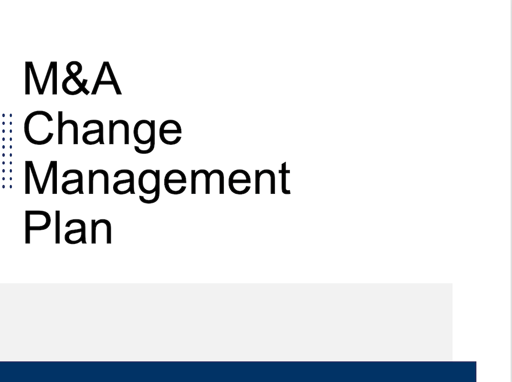 M&A Change Management Plan 