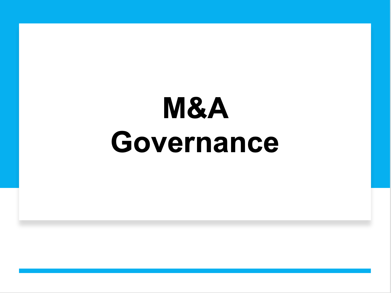 M&A Governance