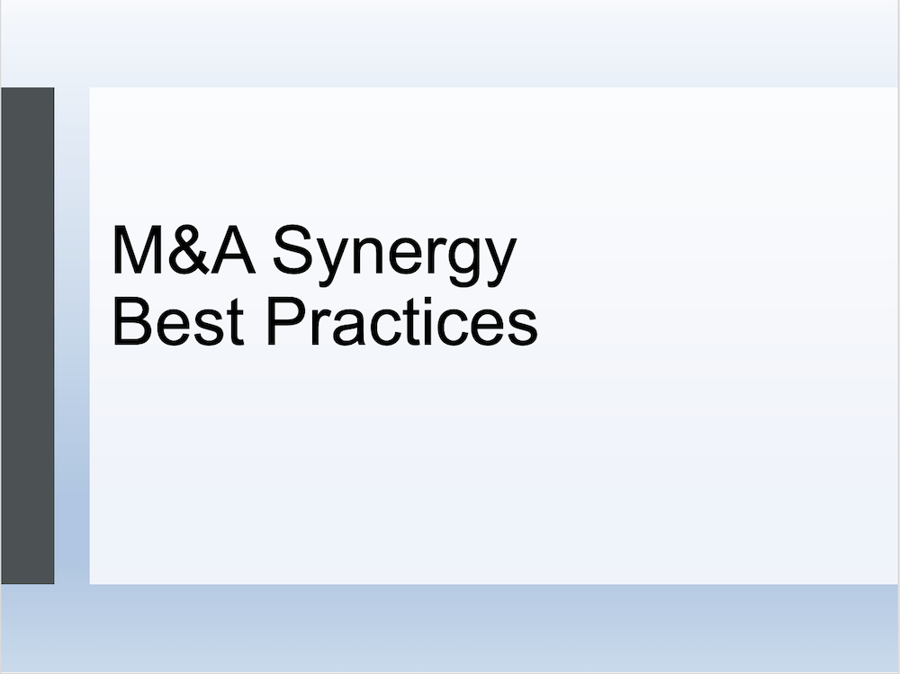 M&A Synergy Best Practices