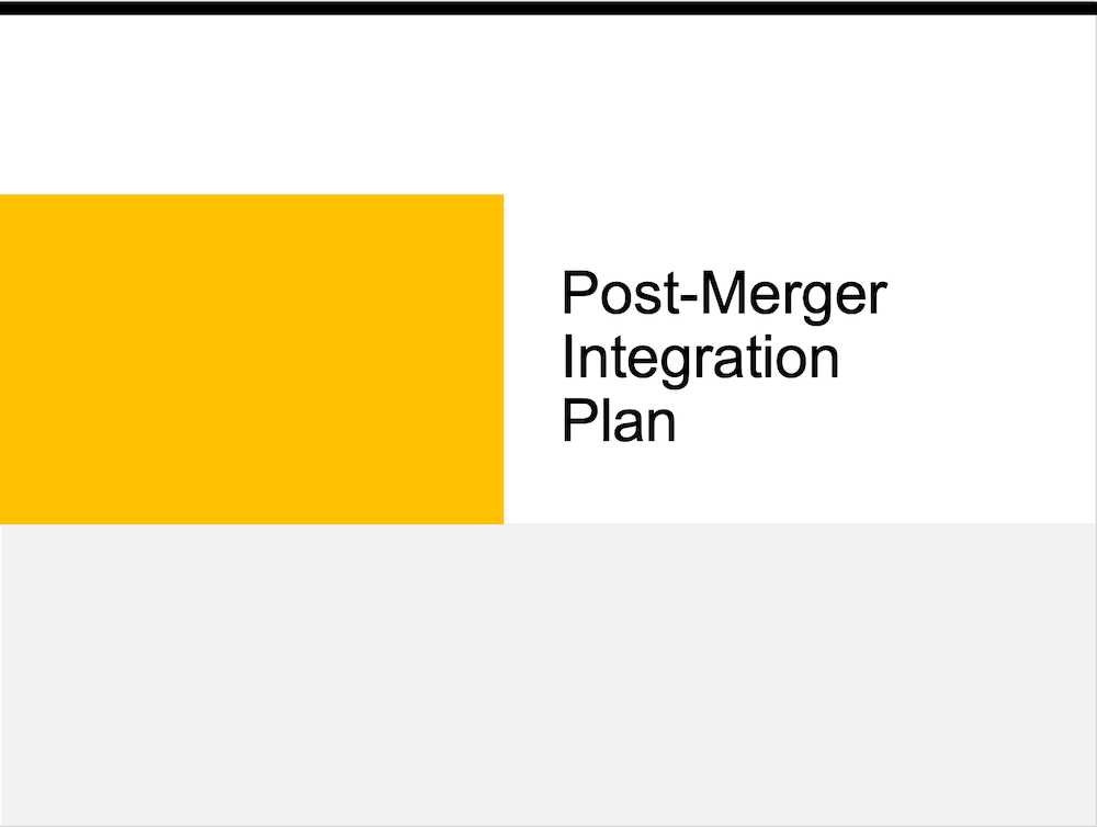 Post-Merger Integration Plan
