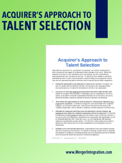 Acquirer's Approach to Talent Selection