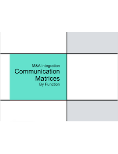M&A Integration Communication Matrices by Function