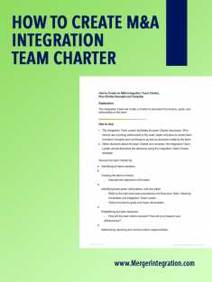  How to Create M&A Integration Team Charter