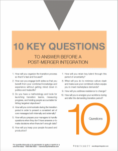 10 Questions to Answer Before a Post-Merger Integration