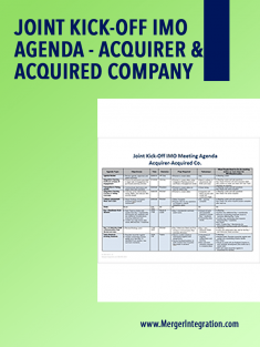 Agenda of Joint IMO Kickoff: Acquirer and Acquired Company 