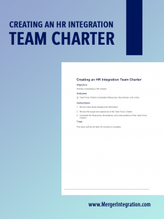 Creating an HR Integration Team Charter