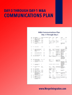 Day 3 Through Day 1 M&A Communications Plan