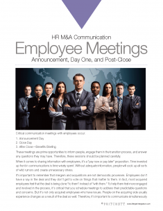 HR M&A Communication Employee Meetings: Announcement Day One