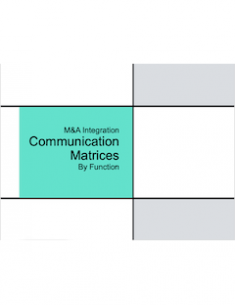 M&A Integration Communication Matrices by Function