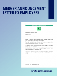 Merger Announcement Letter to Employees
