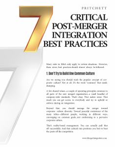 Post-Merger Integration Best Practices