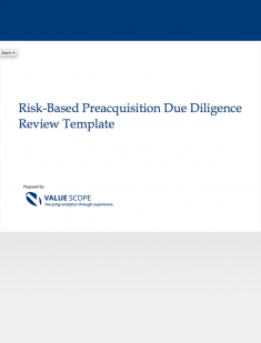 Risk-Based Preacquisition Due Diligence Review Template 