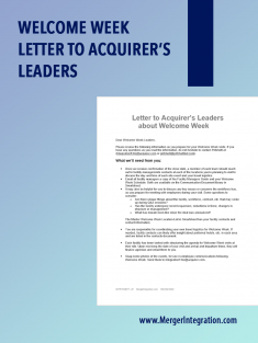 Welcome Week Letter to Acquirer’s Leaders