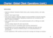Charter: Global Client Operations (cont.)