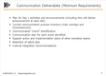 Communication Deliverables (Minimum Requirements)