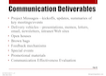Communication Deliverables