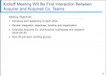 Kickoff Meeting Will Be First Interaction Between Acquirer and Acquired Co. Teams