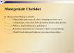 Management Checklist
