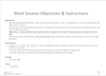 Work Session Objectives & Instructions